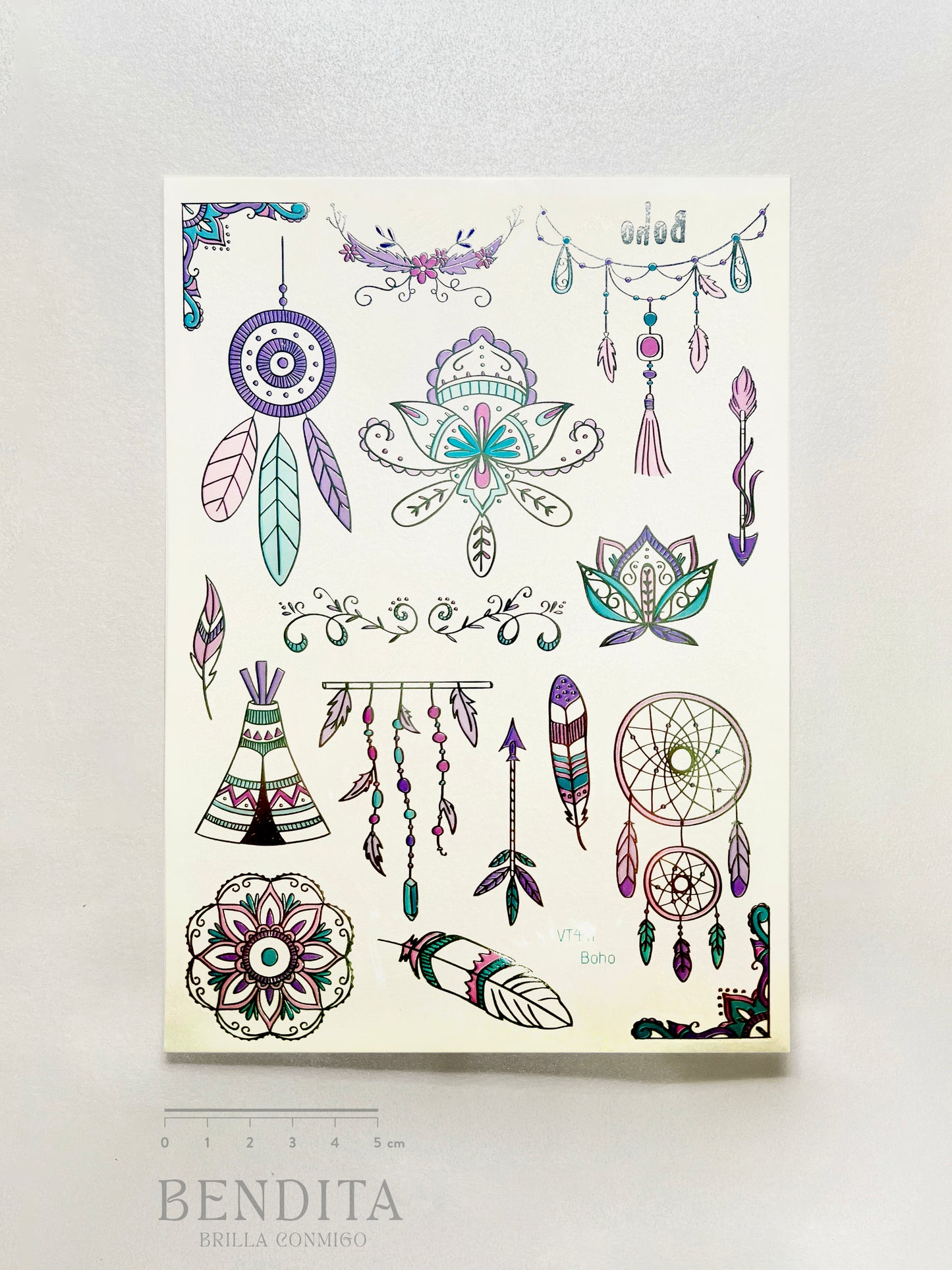 Diseños Boho en colores y plateado