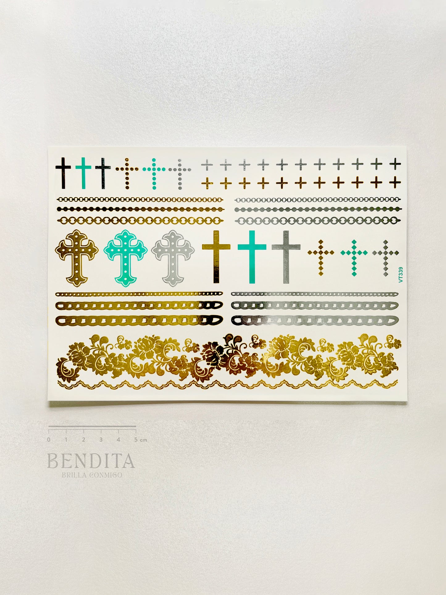 Cruces, Cadenas y Flores en dorado y plateado
