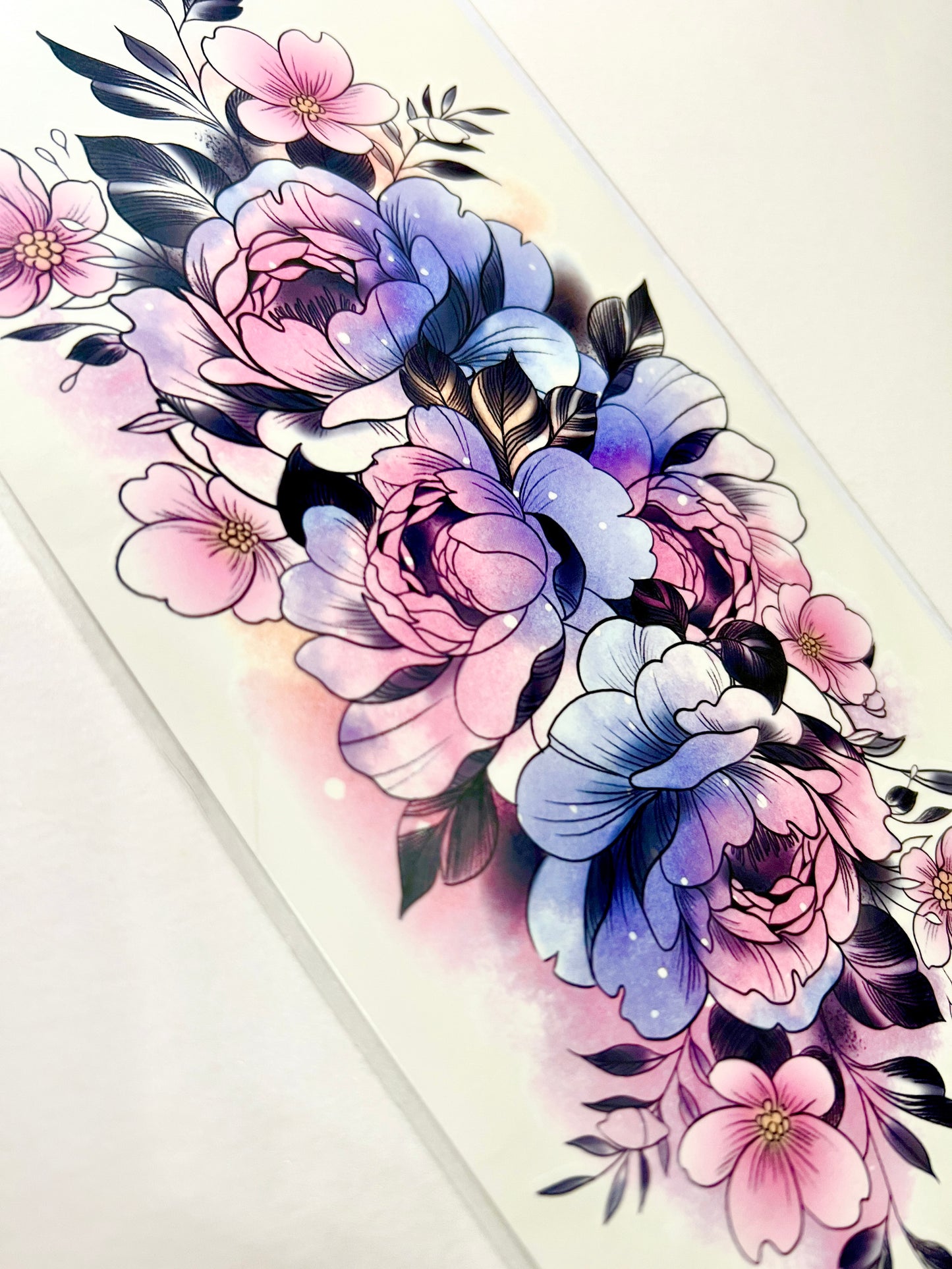 Rosas azul y rosa