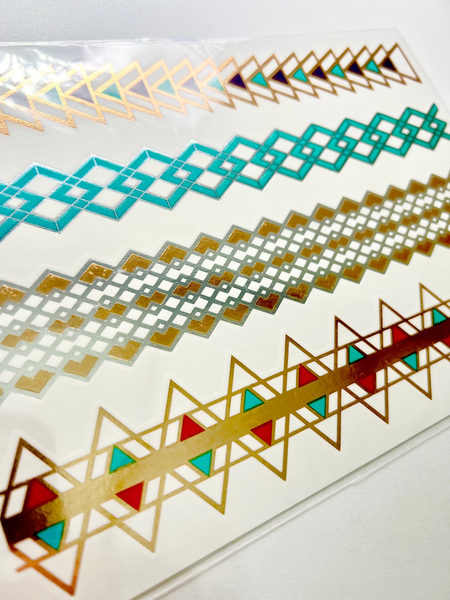 Flechas y Diamantes en dorado y plateado