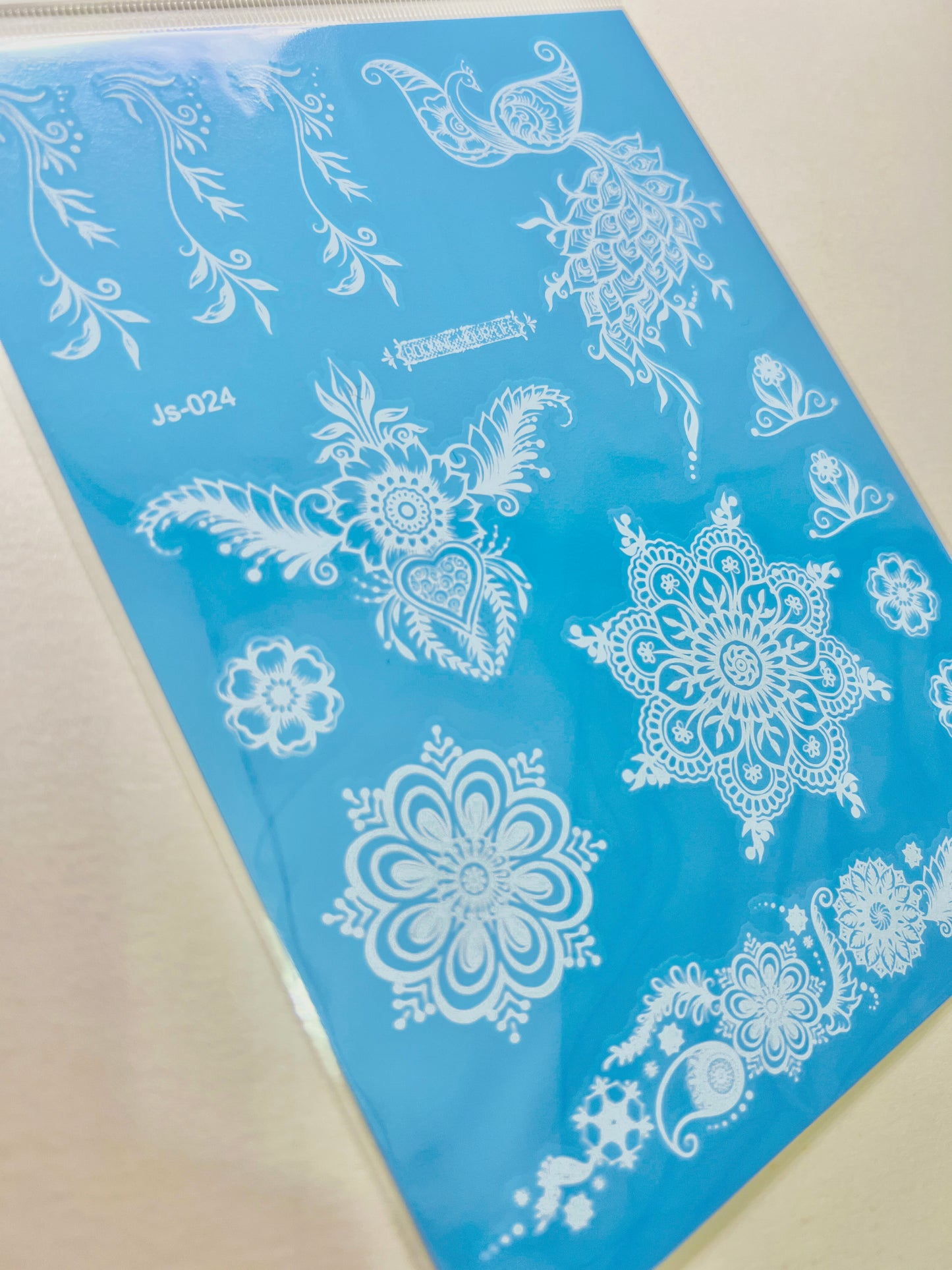 Mandalas y Pavo Real en Tinta Blanca