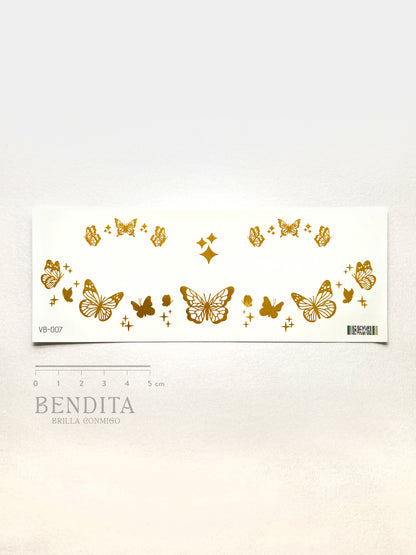 Mariposas y Estrellas doradas para el rostro