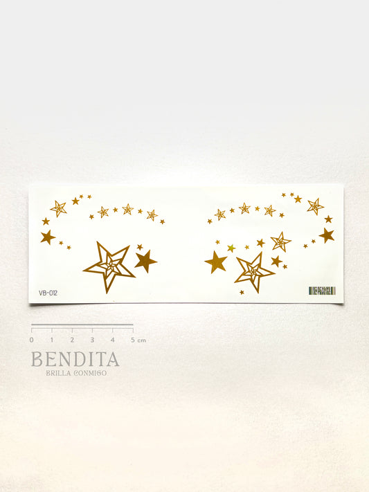 Estrellas doradas para el rostro