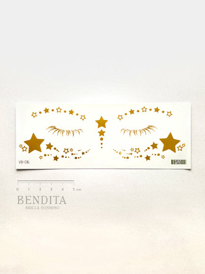 Estrellas doradas para el rostro