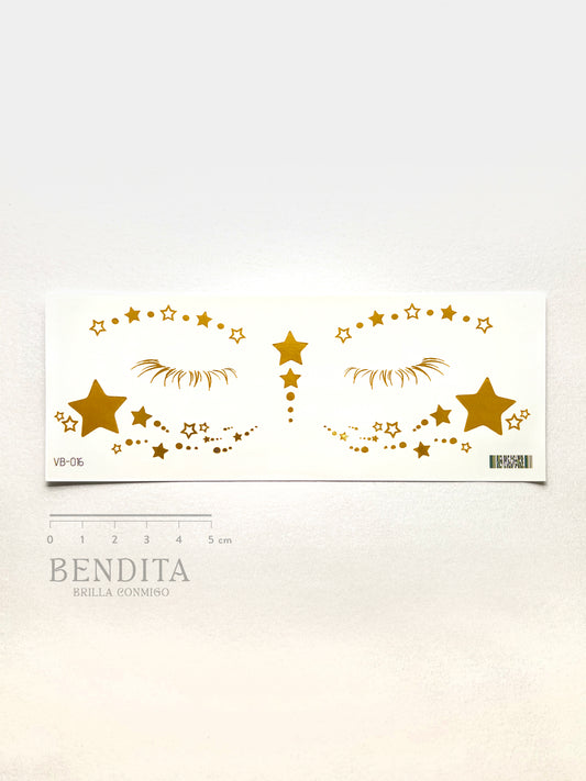 Estrellas doradas para el rostro