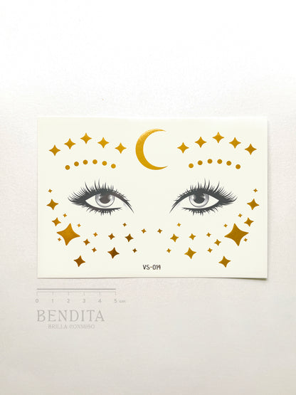 Luna y Estrellas doradas