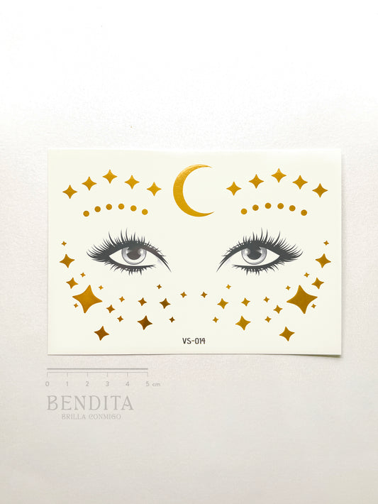 Luna y Estrellas doradas