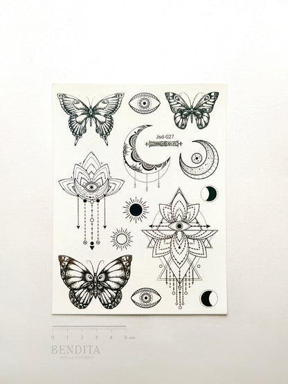Mariposas y Lunas en Tinta Negra