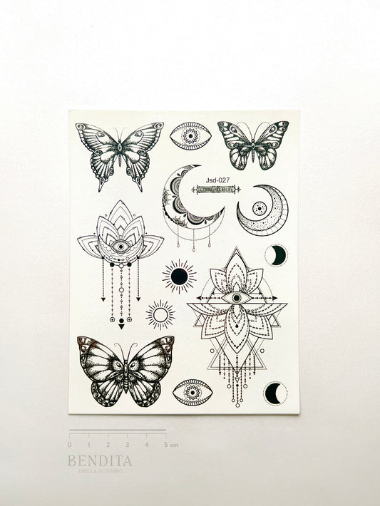 Mariposas y Lunas en Tinta Negra