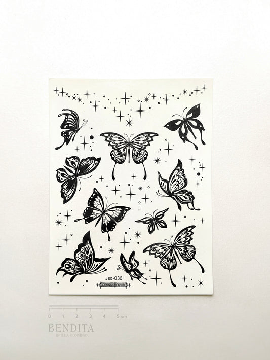 Mariposas y Estrellas en Tinta Negra