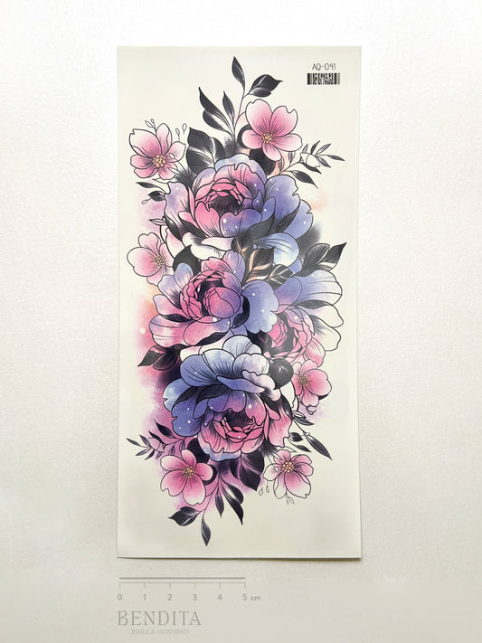 Rosas azul y rosa