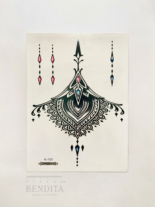 Diseño tipo Henna con Diamantes