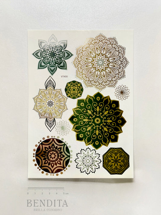 Mandalas en dorado, negro y plateado