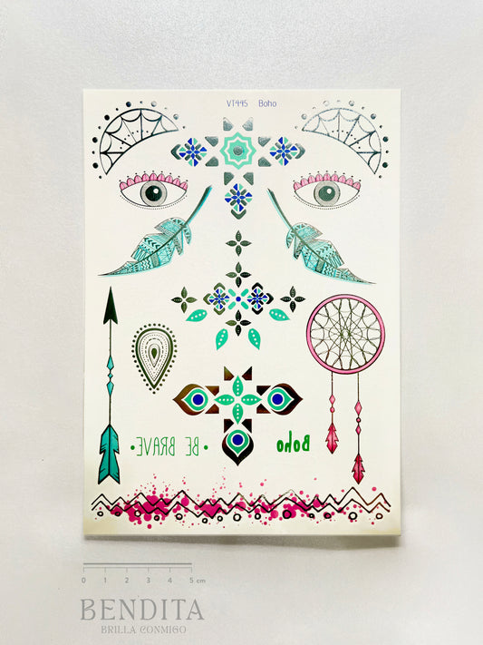 Diseños Boho en colores y plateado