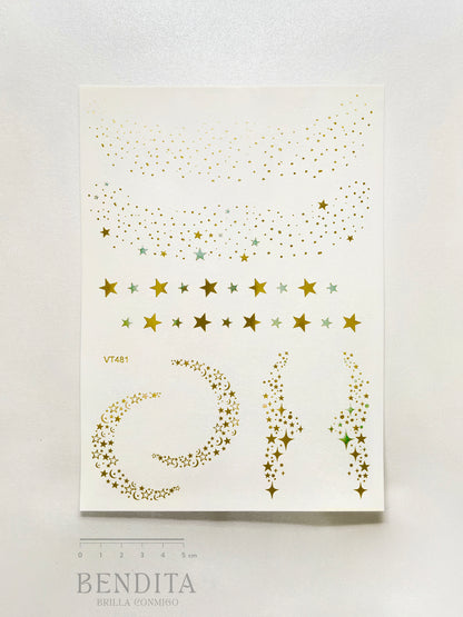 Estrellas en dorado y plateado