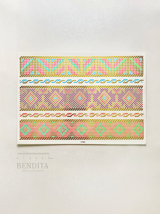 Brazaletes en colores y dorado